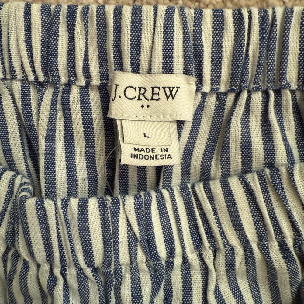 J. Crew Navy and White Striped A-Line Skirt - Picture 4 of 5